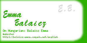 emma balaicz business card